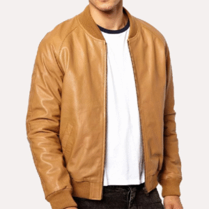 Casual Tan Brown Bomber Jacket (1)