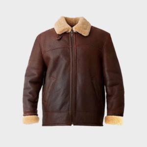 Men Brown Aviator Shearling Jacket