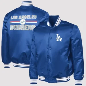 Los Angeles Dodgers Full-Snap Satin Varsity Jacket