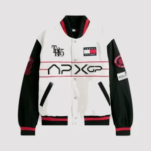 The APXGP Collection Satin Boxy Varsity Jacket