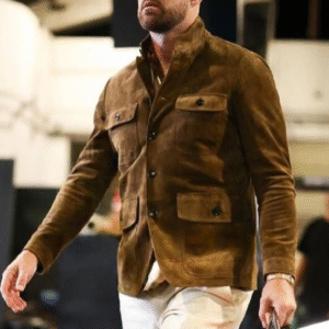 Travis Kelce Cashmere Suede Military Jacket