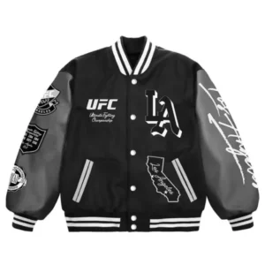 UFC 311 Los Angeles Black Varsity Jacket 2025