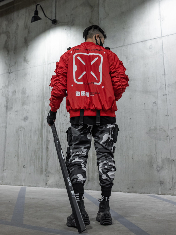 Fabric of the Universe XB-03 Red Bomber Jacket