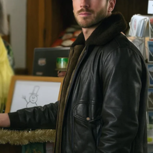 Ryan Carnes A Cherry Pie Christmas Leather Jacket