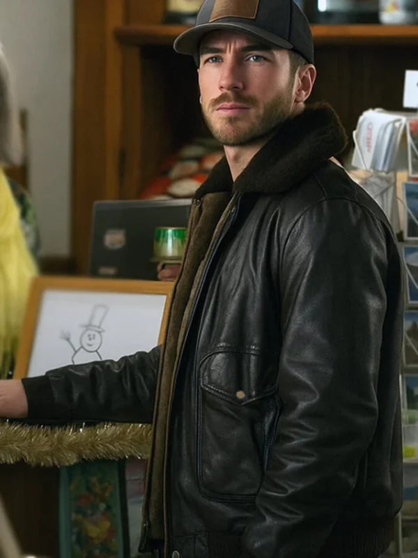 Ryan Carnes A Cherry Pie Christmas Leather Jacket