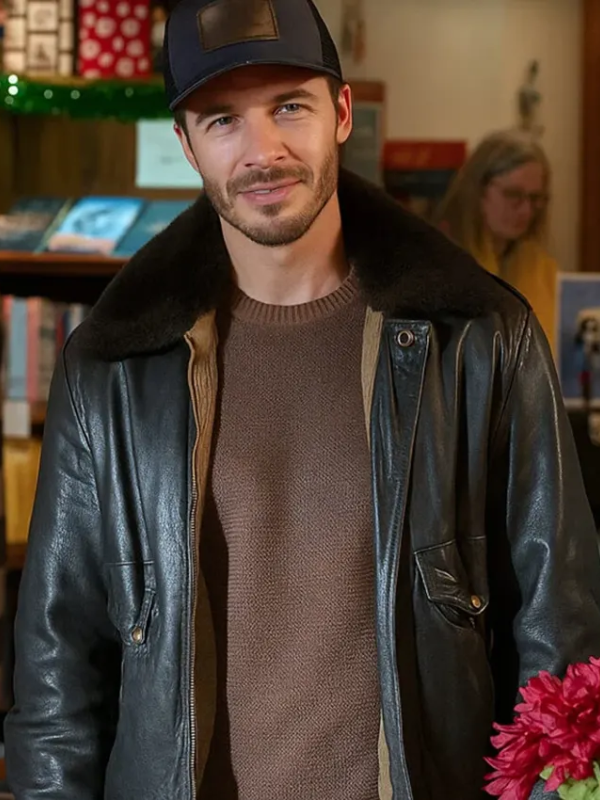 Ryan Carnes A Cherry Pie Christmas Leather Jacket